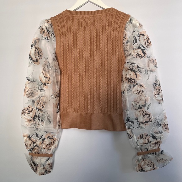 NWT Anthropologie Maeve Contrast-Sleeve Sweater S - Picture 16 of 17